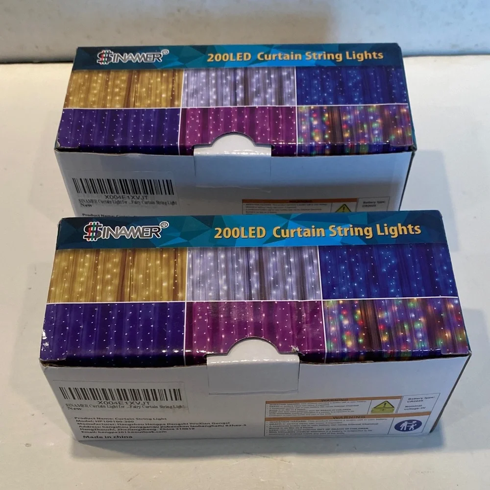 NIB Set of 2 Sinamer Curtain String Lights